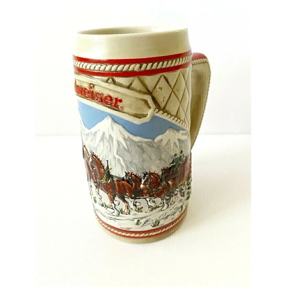 Anheuser Busch Budweiser Ceramic Beer Stein Clydesdales “A” Series Holiday Mug